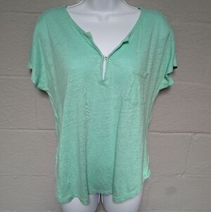 Lily Pulitzer Pocket T Shirt 100% Linen Size L